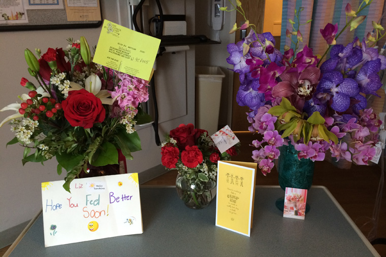 Flowers in hospital Liz and RyanBaltimore Wedding & Engagement